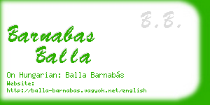 barnabas balla business card