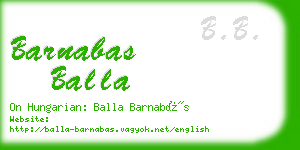 barnabas balla business card